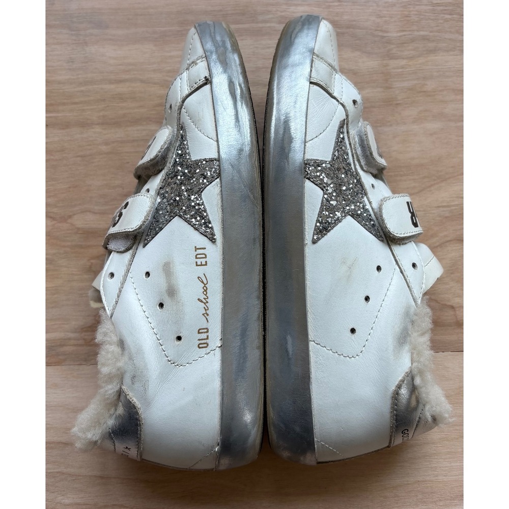 Golden Goose Old School Leather Glitter Star Sneakers Shearling Women's 36 US 6 - Picture 4 of 10